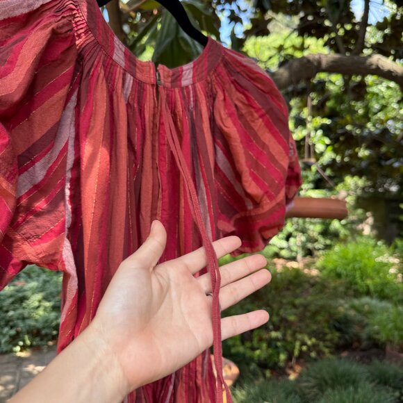 Ulla Johnson red Abigail Puff-Sleeve Midi Dress 0 - Picture 7 of 11